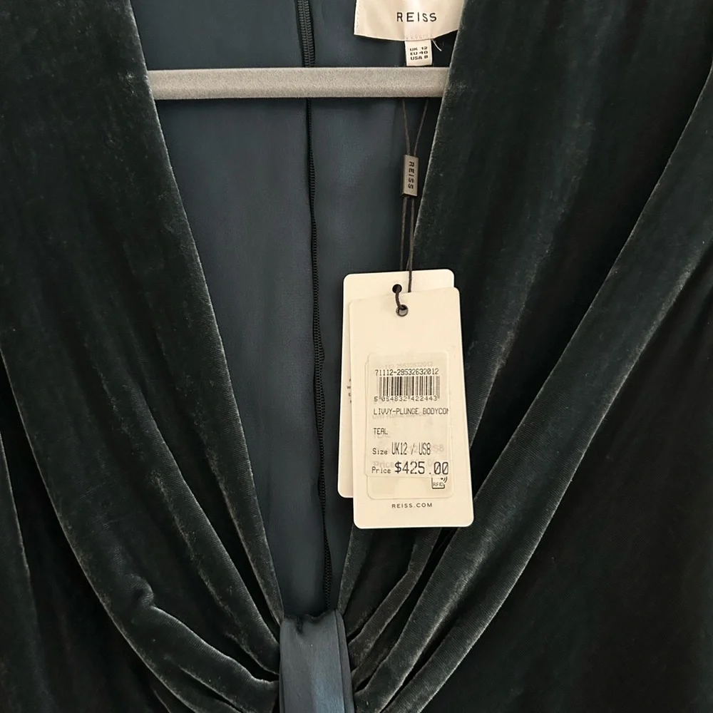 Reiss Black and Gray Midi Dress - Picture 2 of 6